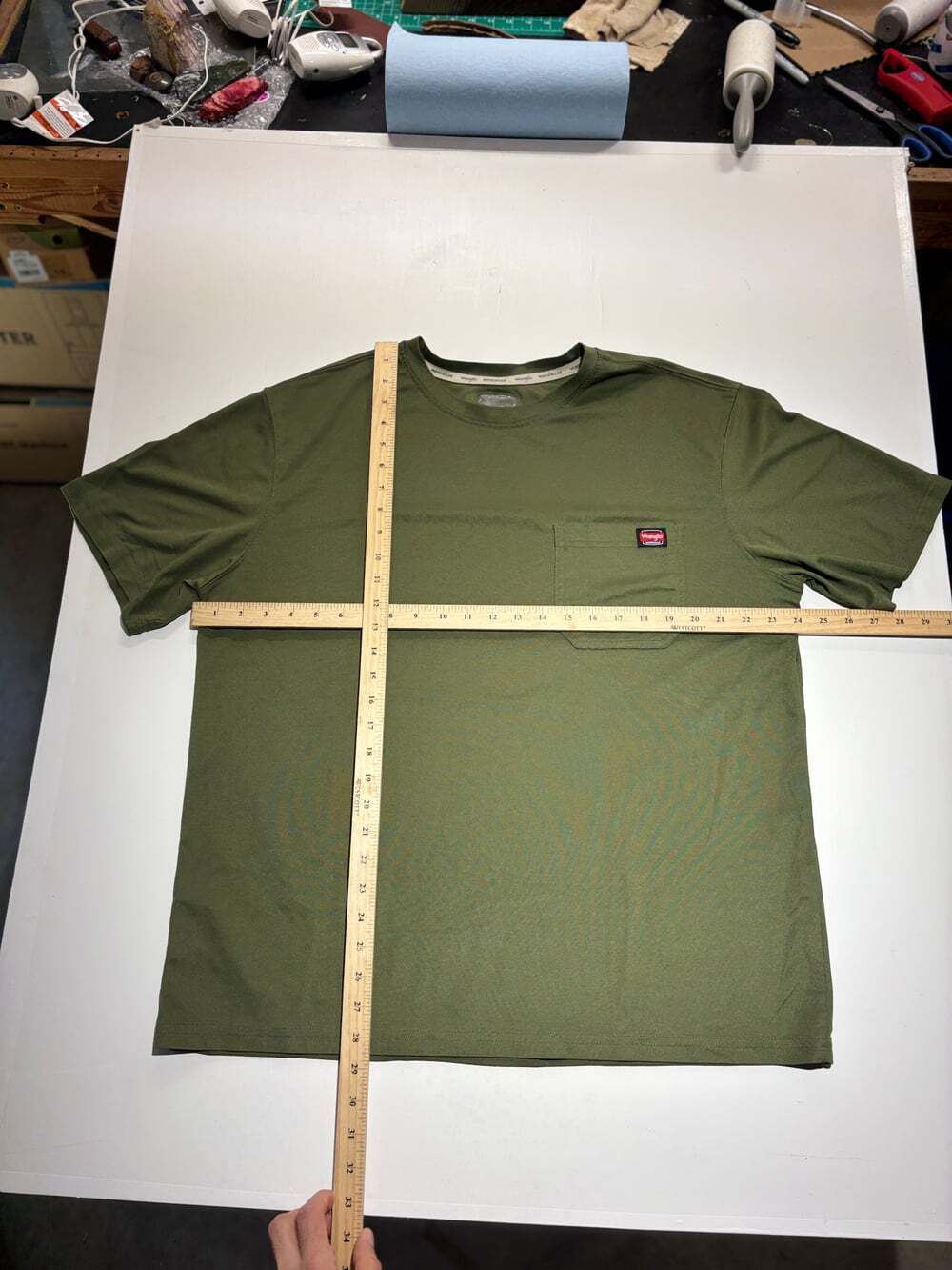 Wrangler Workwear Short Sleeve Pocket T-Shirt Olive Green